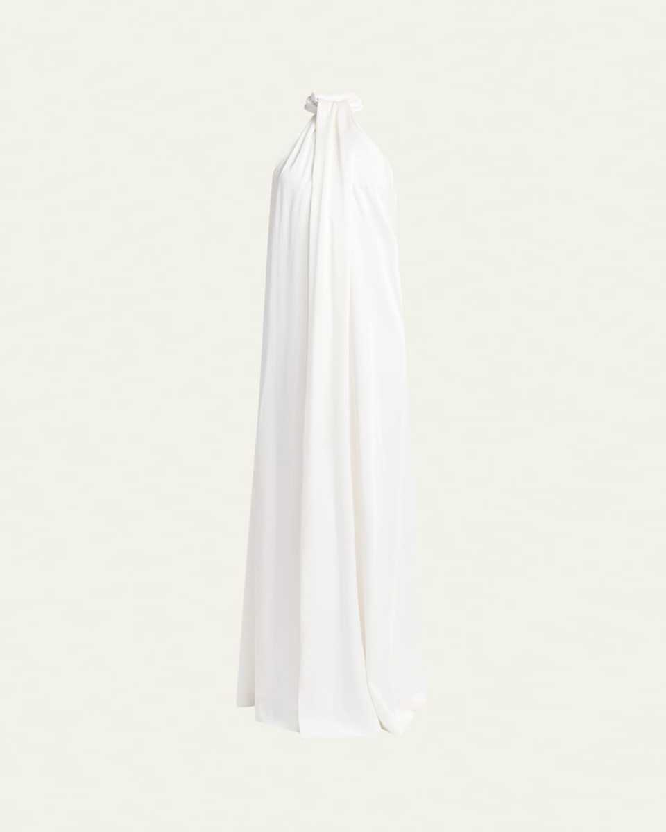 Envers Draped Satin Halterneck Dress